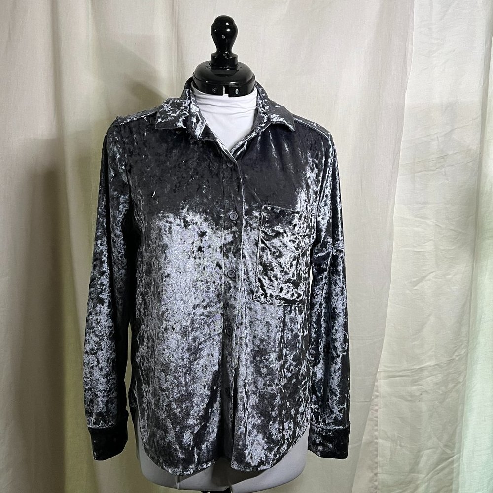 Anthropologie AMADI crushed velvet blouse XS Petite NEW! w/o tags